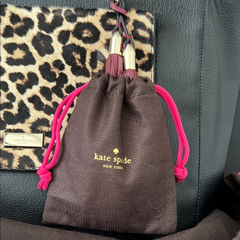 kate spade longacre court haircalf cal tote black leather bag - Picture 6 of 9